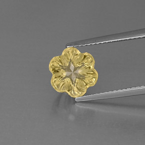 2.93 ct Yellow Quartz Stone, Natural Quartz in Flower-Cut Shape for Sale