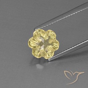 2.60ct Natural Pale Yellow Quartz, Flower Cut, Transparent