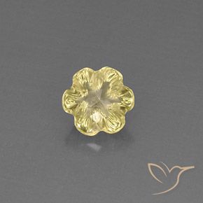 2.60 ct Yellow Quartz Stone, Natural Quartz in Flower-Cut Shape for Sale