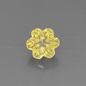 3.66 ct Yellow Quartz Stone, Natural Quartz in Flower-Cut Shape for Sale