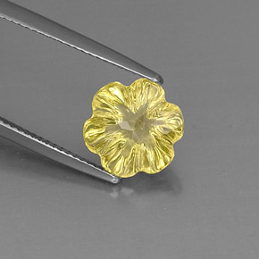 3.40 ct Yellow Quartz Stone, Natural Quartz in Flower-Cut Shape for Sale