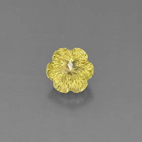 2.67 ct Yellow Quartz Gemstone, Quartz Gem in Flower-Cut Shape for Sale.