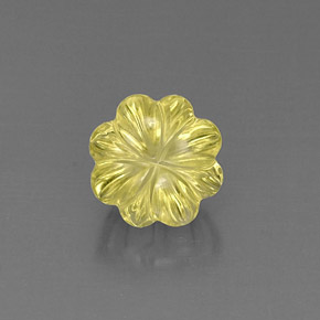6.10 ct Yellow Quartz Gemstone, Quartz Gem in Flower-Cut Shape for Sale.