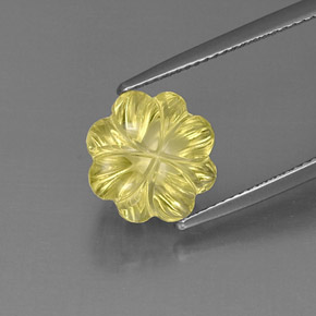 6.10 ct Yellow Quartz Stone, Natural Quartz in Flower-Cut Shape for Sale
