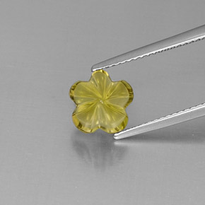 2.52 ct Yellow Quartz Gemstone, Quartz Gem in Flower-Cut Shape for Sale.