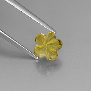 2.52 ct Yellow Quartz Stone, Natural Quartz in Flower-Cut Shape for Sale