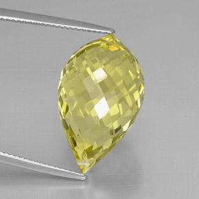 22.69 ct Yellow Quartz Gemstone, Quartz Gem in Briolette with Hole Shape for Sale.