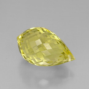 22.69 ct Yellow Quartz Stone, Natural Quartz in Briolette with Hole Shape for Sale