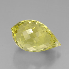 24.29 ct Yellow Quartz Stone, Natural Quartz in Briolette with Hole Shape for Sale
