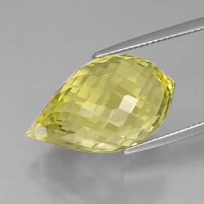 Quartz Gemstone in 22.6 x 14.4 mm Size for Sale, Quartz Stone in Lemon Color
