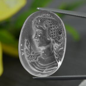 24.34 ct White Quartz Stone, Natural Quartz in Carved Cameo Shape for Sale