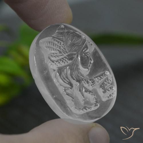 Quartz Gemstone in 28.7 x 21.8 mm Size for Sale, Quartz Stone in Clear White Color
