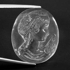 41.41 ct White Quartz Stone, Natural Quartz in Carved Cameo Shape for Sale