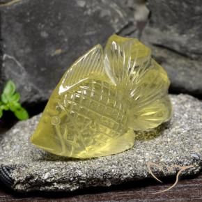 Quartz Gemstone in 36.5 x 24.4 mm Size for Sale, Quartz Stone in Light Yellow Color