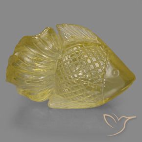 125.85 ct Yellow Quartz, 45 x 28.7 mm Carved From Brazil, Photo A