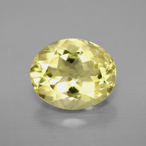 3.12 ct Yellow Quartz Gemstone, Quartz Gem in Oval Facet Shape for Sale.