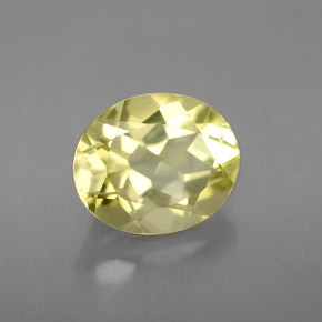3.55 ct Yellow Quartz Stone, Natural Quartz in Oval Facet Shape for Sale