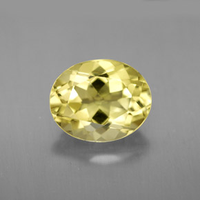 3.26 ct Yellow Quartz Gemstone, Quartz Gem in Oval Facet Shape for Sale.