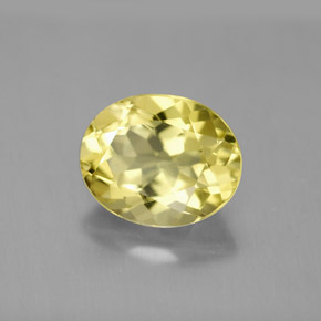 3.26 ct Yellow Quartz Stone, Natural Quartz in Oval Facet Shape for Sale