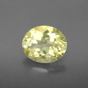 3.29 ct Yellow Quartz Stone, Natural Quartz in Oval Facet Shape for Sale