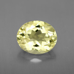 3.48 ct Yellow Quartz Gemstone, Quartz Gem in Oval Facet Shape for Sale.