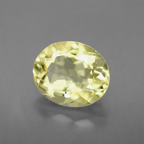 3.48 ct Yellow Quartz Stone, Natural Quartz in Oval Facet Shape for Sale