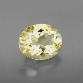 3.72 ct Yellow Quartz Stone, Natural Quartz in Oval Facet Shape for Sale