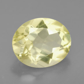 3.37 ct Yellow Quartz Stone, Natural Quartz in Oval Facet Shape for Sale
