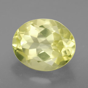 3.68 ct Yellow Quartz Stone, Natural Quartz in Oval Facet Shape for Sale