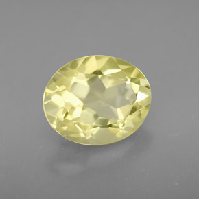 3.38 ct Yellow Quartz Stone, Natural Quartz in Oval Facet Shape for Sale