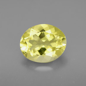 3.34 ct Yellow Quartz Gemstone, Quartz Gem in Oval Facet Shape for Sale.