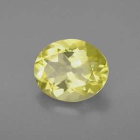 3.34 ct Yellow Quartz Stone, Natural Quartz in Oval Facet Shape for Sale