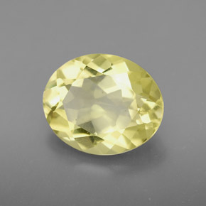 3.17 ct Yellow Quartz Stone, Natural Quartz in Oval Facet Shape for Sale
