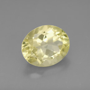 3.45 ct Yellow Quartz Stone, Natural Quartz in Oval Facet Shape for Sale