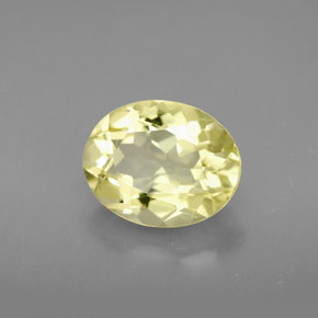 3.47 ct Yellow Quartz Stone, Natural Quartz in Oval Facet Shape for Sale