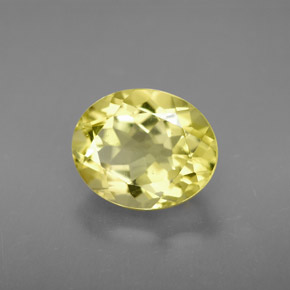 3.55 ct Yellow Quartz Stone, Natural Quartz in Oval Facet Shape for Sale