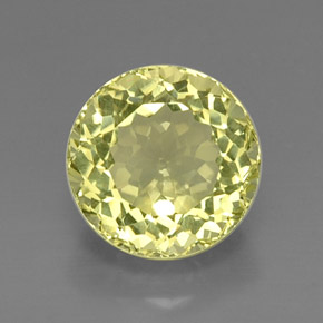 8.39 ct Yellow Quartz Gemstone, Quartz Gem in Round Facet Shape for Sale.