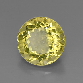 7.13 ct Yellow Quartz Stone, Natural Quartz in Round Facet Shape for Sale