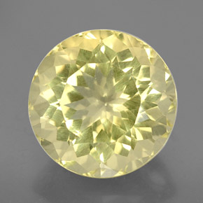 7.14 ct Yellow Quartz Gemstone, Quartz Gem in Round Facet Shape for Sale.