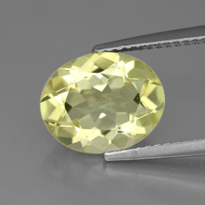 3.04 ct Yellow Quartz Gemstone, Quartz Gem in Oval Facet Shape for Sale.
