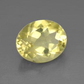 3.28 ct Yellow Quartz Stone, Natural Quartz in Oval Facet Shape for Sale