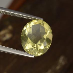 3.63 ct Yellow Quartz Stone, Natural Quartz in Oval Facet Shape for Sale