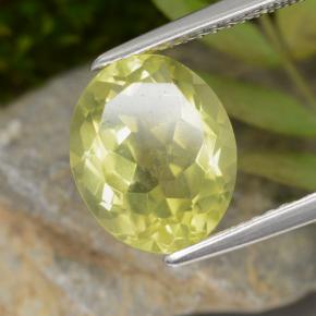 3.53 ct Yellow Quartz Stone, Natural Quartz in Oval Facet Shape for Sale