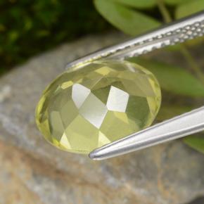 Quartz Gemstone in 11 x 9 mm (calibrated) Size for Sale, Quartz Stone in Medium-Light Yellow Color