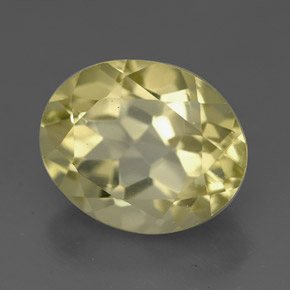 3.77 ct Yellow Quartz Stone, Natural Quartz in Oval Facet Shape for Sale