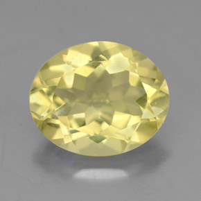 3.16 ct Yellow Quartz Gemstone, Quartz Gem in Oval Facet Shape for Sale.