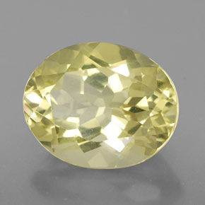 3.28 ct Yellow Quartz Stone, Natural Quartz in Oval Facet Shape for Sale
