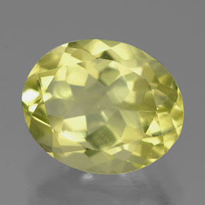 3.44 ct Yellow Quartz Stone, Natural Quartz in Oval Facet Shape for Sale