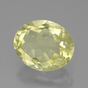 3.32 ct Yellow Quartz Stone, Natural Quartz in Oval Facet Shape for Sale