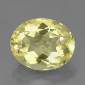 3.51 ct Yellow Quartz Gemstone, Quartz Gem in Oval Facet Shape for Sale.